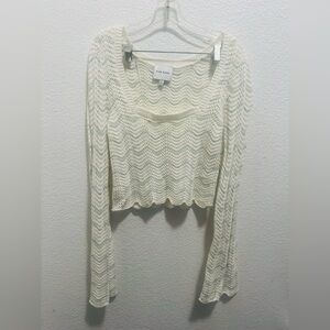 Pink rose knitted sweater Small